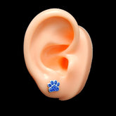 925 Sterling Silver Paw Print Stud Earrings (Choose Your Style) (Nickel Free)
